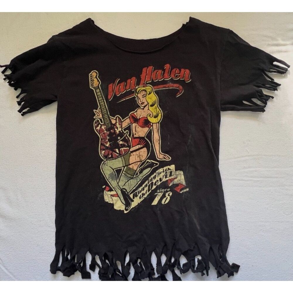 Van Halen 2007 Tour Upcycled Concert Band Merch T Shirt Women’s Size Small